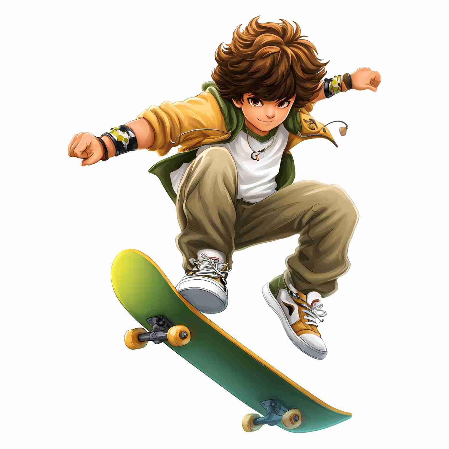 Cool Skateboard Rider Cartoon Wall Sticker 43x60 cm Self Adhesive Vinyl Anime Skater Character Wall Art for Bedroom, Boys Room, Study, or Home Decor Waterproof & Removable Sticker-image-8