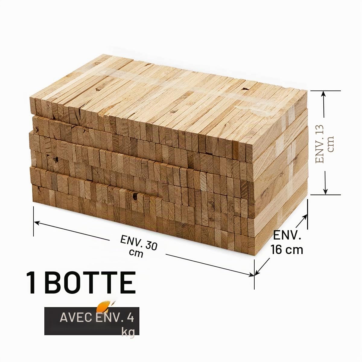 Aleko Bois de chauffage chêne bio allume-feu barbecue cheminée four 3,7 kg