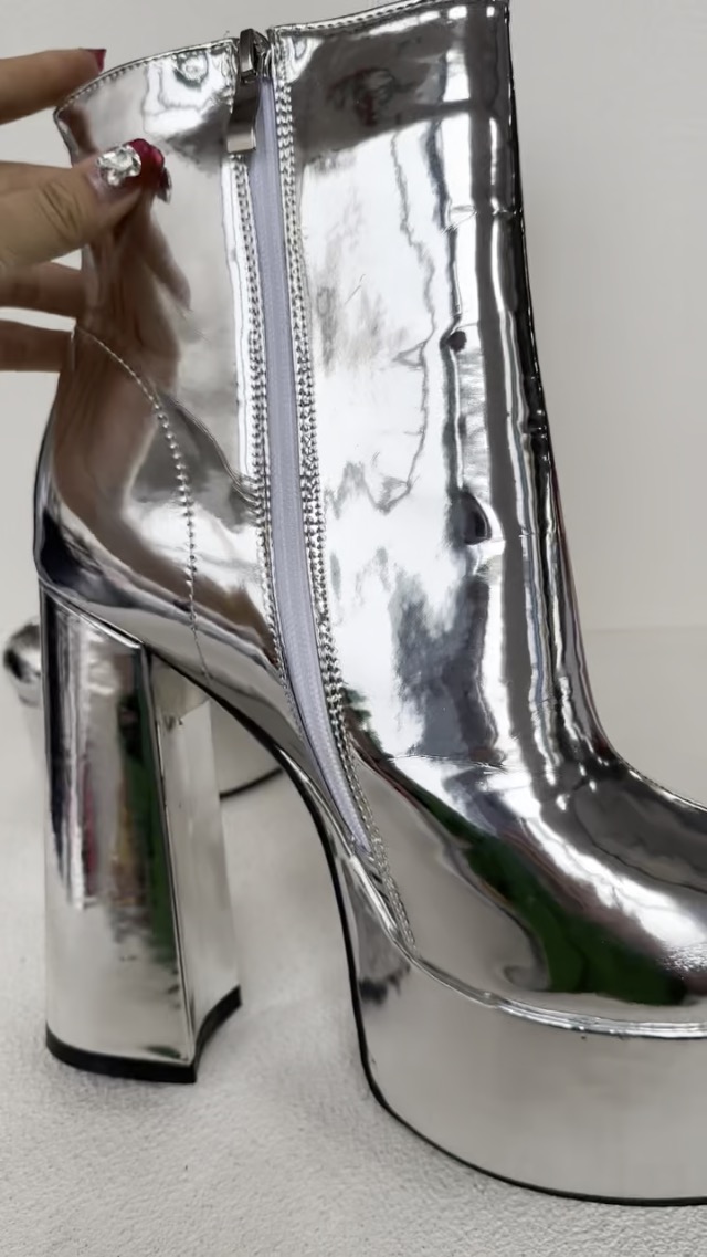 Amazon.com | Frankie Hsu Short Bootie High Heeled Chunky Platform