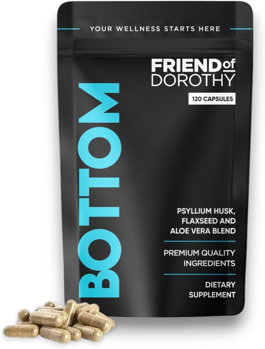 Bottom Fiber Supplement for Effortless Prep Time – Helps Promote Digestive Regularity – Psyllium Husk Based – for Men Who Bottom, 120 Capsules