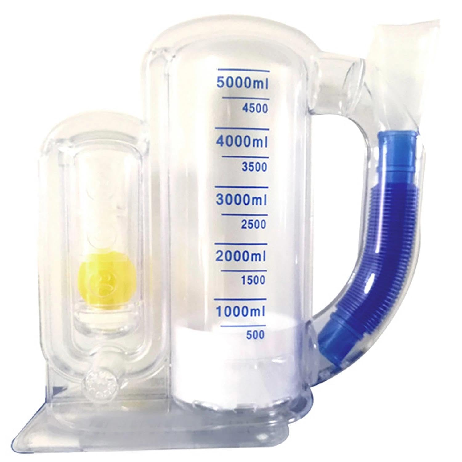 Incentive spirometr 5000 ml, trenażer płuc, trener głębokiego oddychania ze wskaźnikiem przepływu, do ćwiczeń oddechowych, rekreacji pooperacyjnej