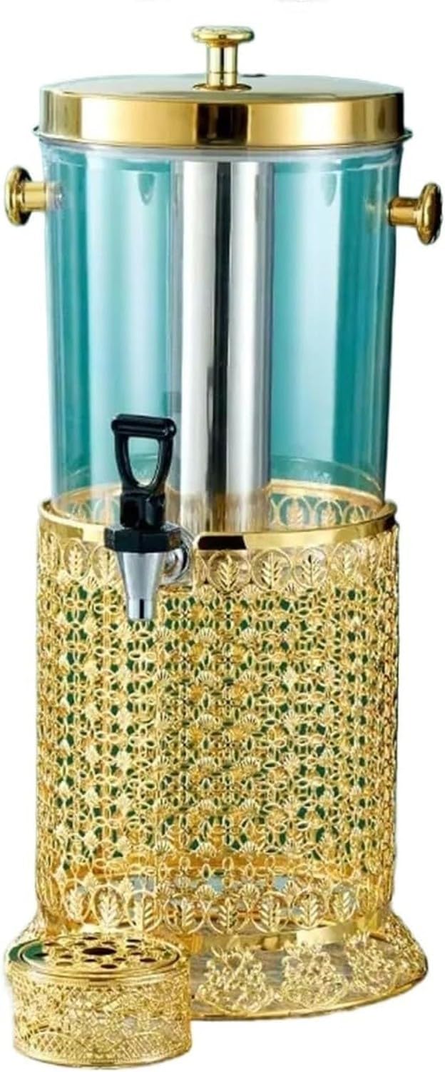AIEIJJH Juice Server for Parties, Stainless Steel Juicer Drink Barrel with Faucet Beverage Dispenser, Gold, 8L