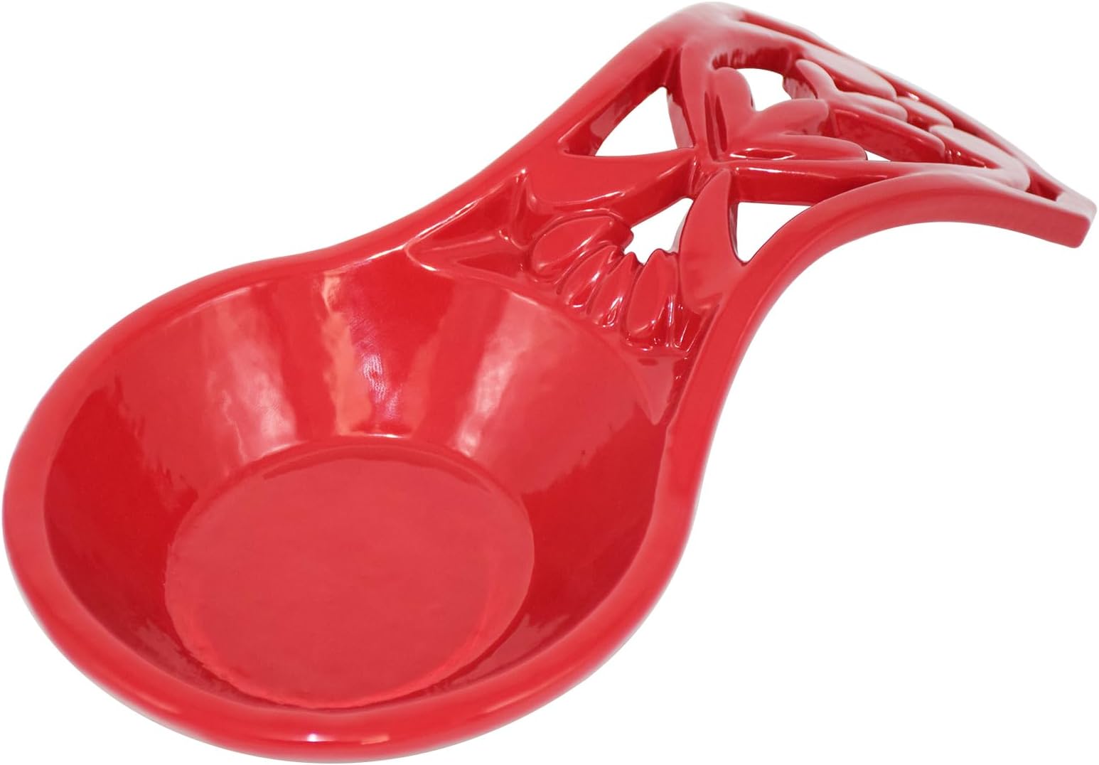 Spoon Rest Vintage Metal Kitchen Spoon Rest, Cast Iron for Cooking Home Decor (Red, 4.2" * 8.9")