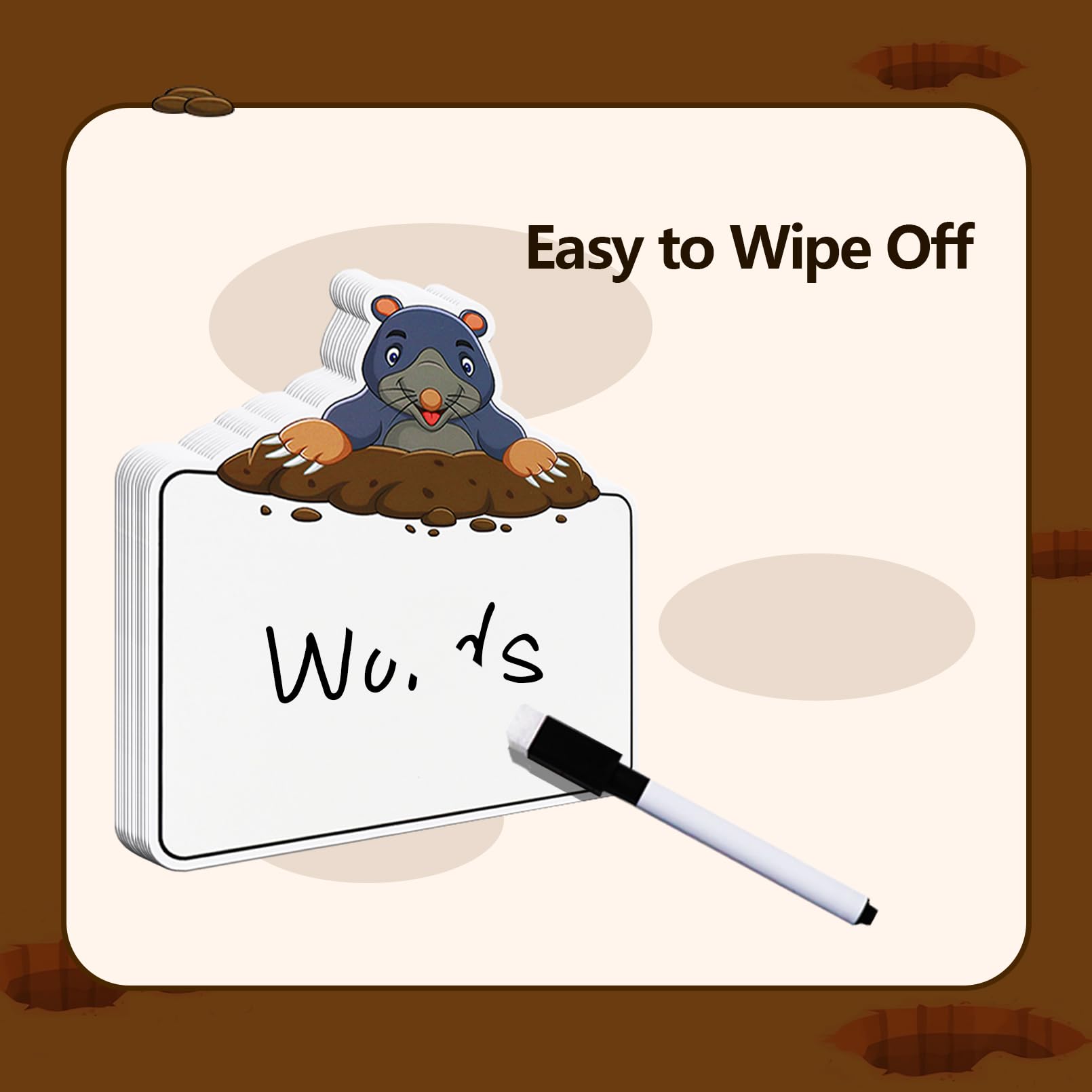 HOOJOJO Whack a Mole Game Letter Game Rewritable Flash Cards Montessori Toys Board Games for Kids Educational Toys for Classroom and Family - Image 4