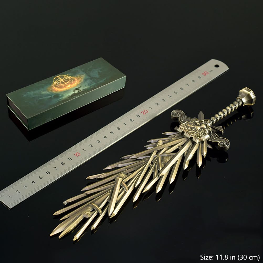 Elden Rings Grafted Blade Greatsword Replika, Metalowy Model Miecza 30 cm z Pudełkiem, Kolekcjonerska Dekoracja na Biurko, Prezent dla Fanów