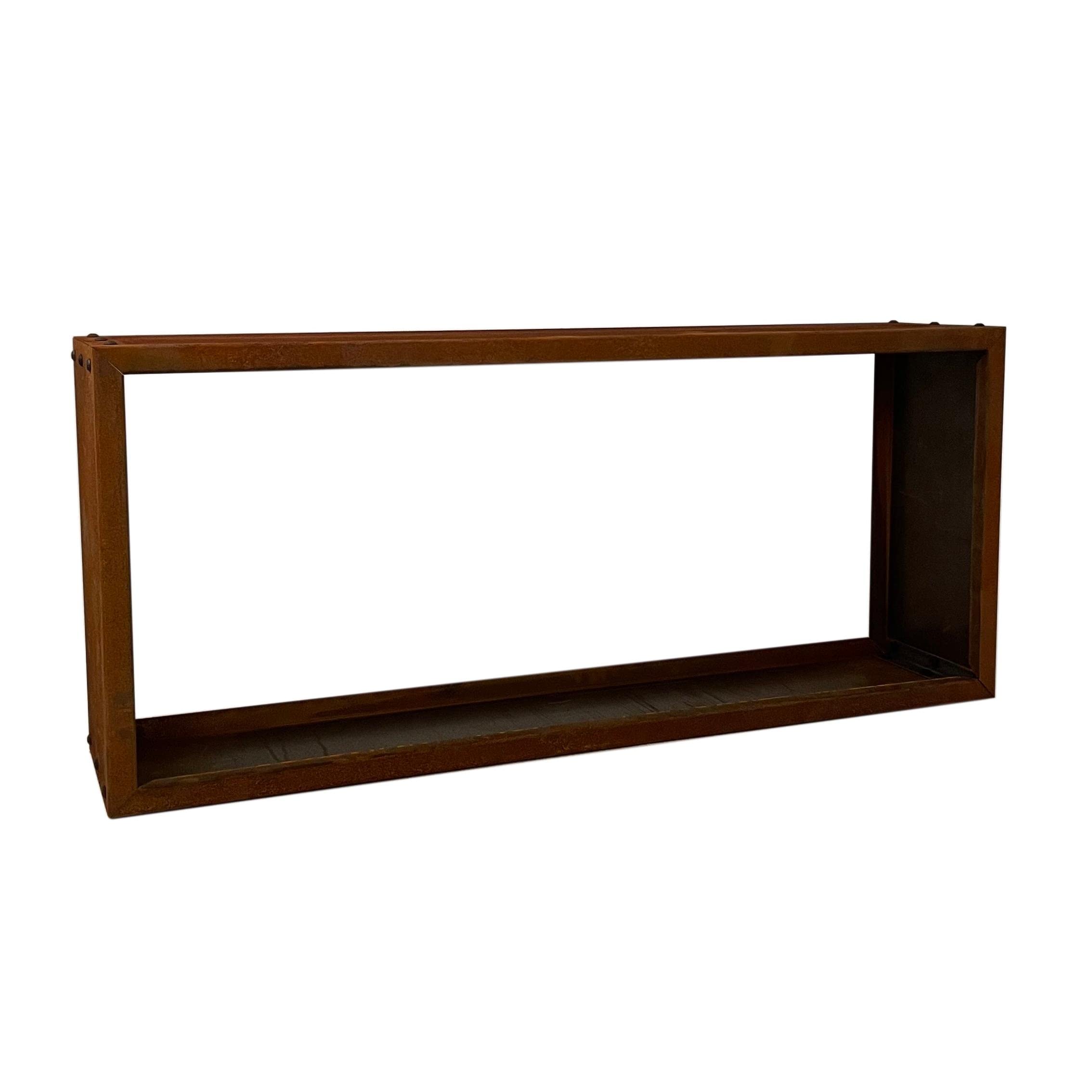 ESTEXO Kaminholzregal Brennholzregal Edelrost Feuerholzregal Rost Cortenstahl Holzregal Ablage Kaminholzständer Stapelregal (115x50x25 cm)