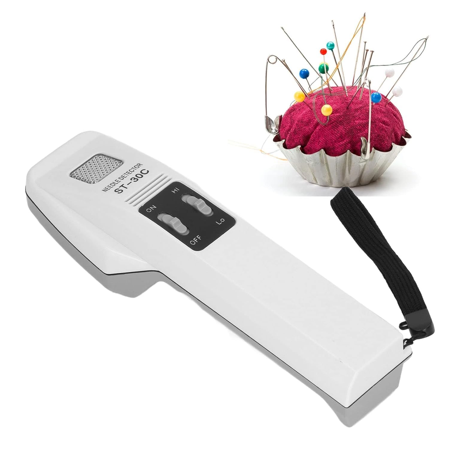 Portable Handheld Needle Detector, Highly Sensitive Metal Detector for Fabric Inspection, Magnetic Induction Principle with Audible and Visual Alarms and One Touch Adjustments-image-32