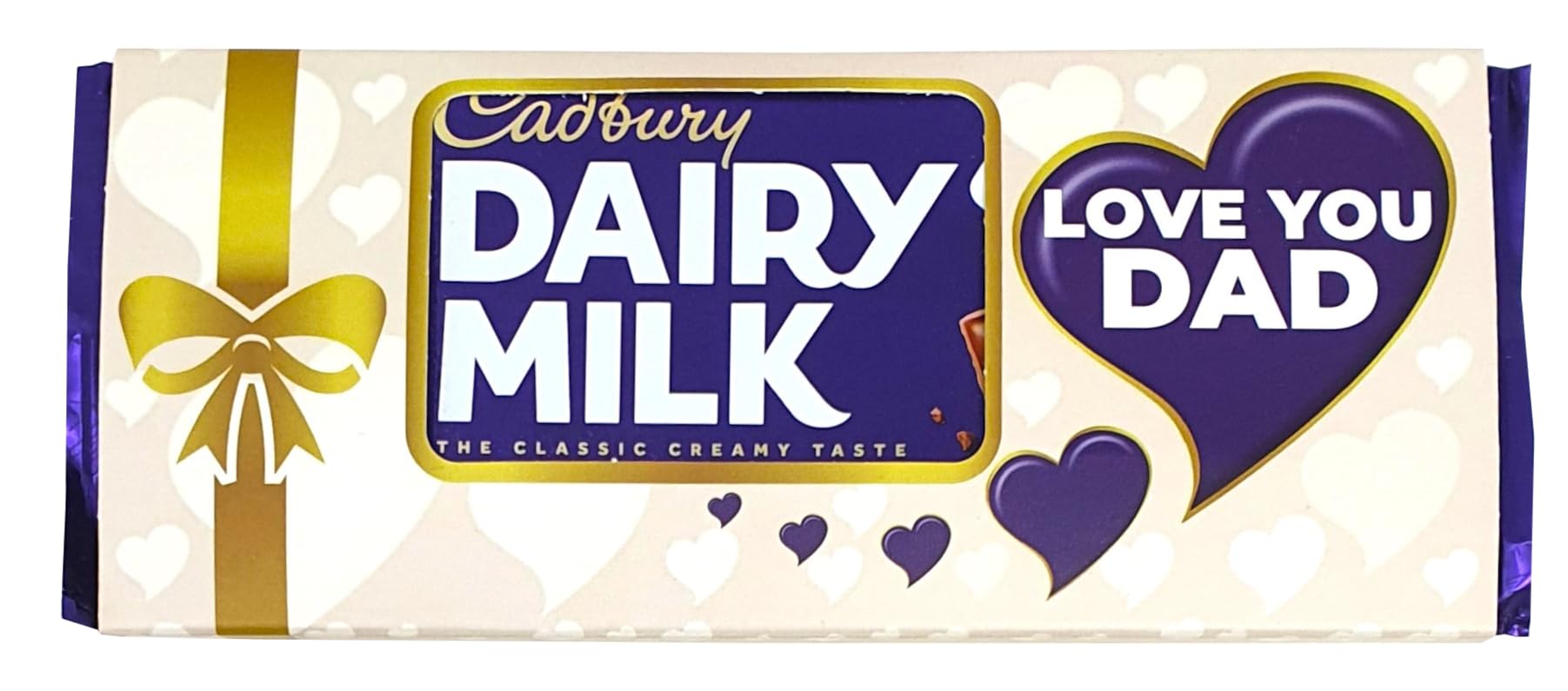 Dairy Milk Chocolate Bar Personalised Message For Dad - Dairy Milk LOVE YOU DAD, 110g Boxed Treatz