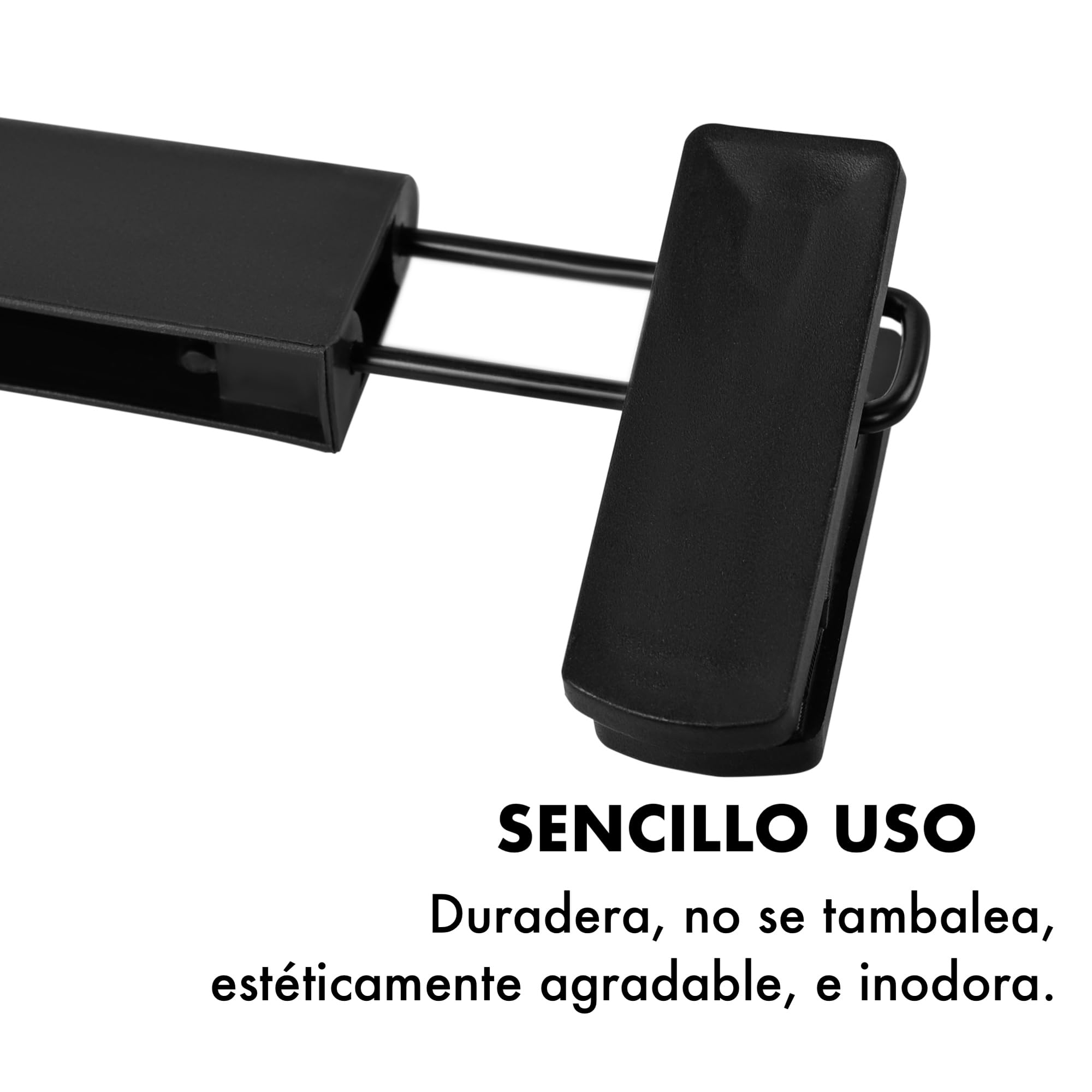 Juego de 10 Perchas para Pantalones, Faldas, con 2 Pinzas, Set de 10 Perchas para Camisas, Bufanda, Cualquier Prenda, Gancho de Metal 360º, Colgadores con Pinzas