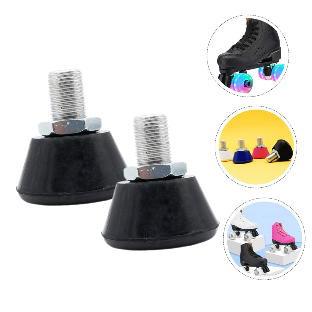 Garneck Replacement Roller Skate Stoppers 1 Set of Toe Stops Plugs for Men's Roller Skates Accessories