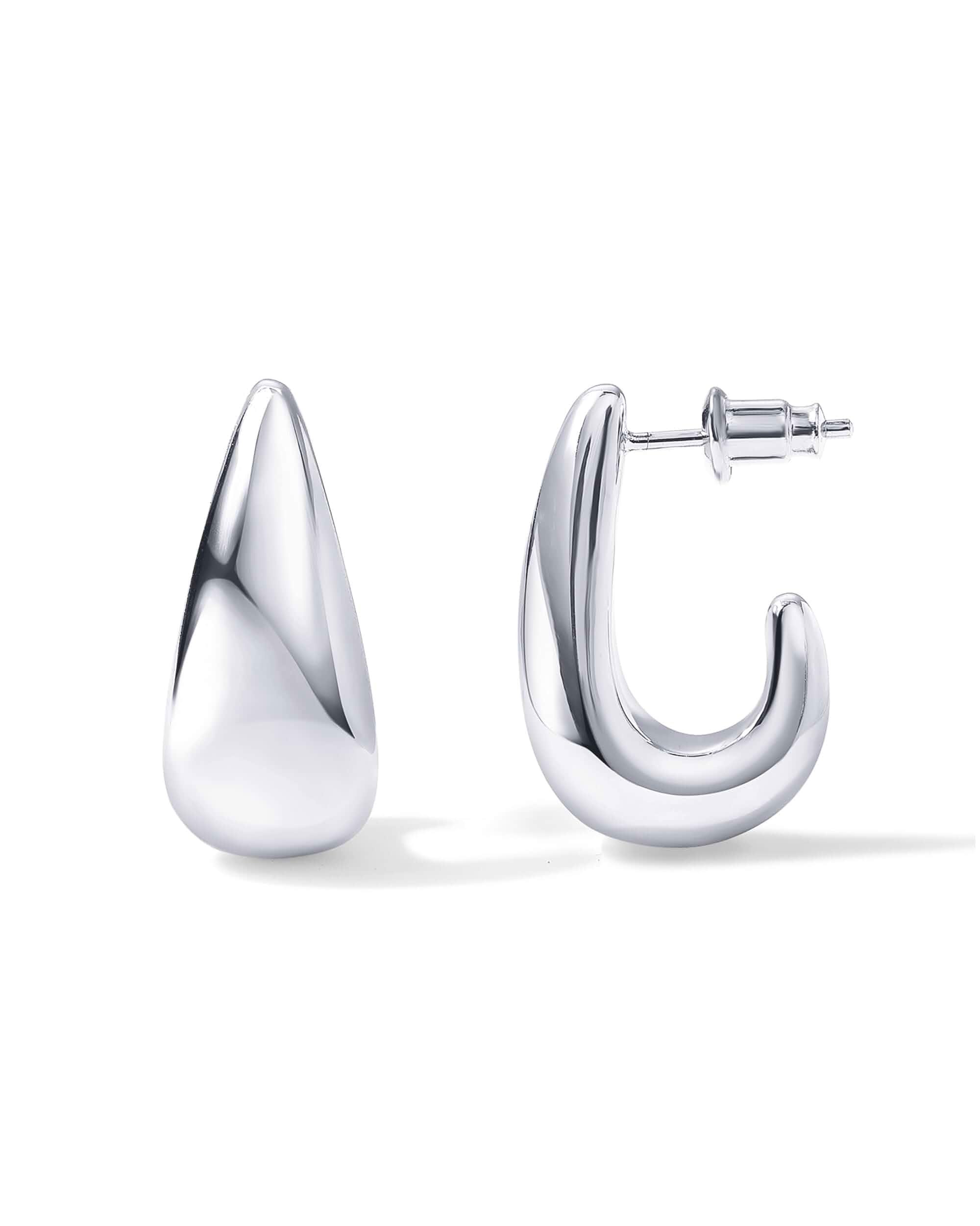 PAVOI 14K Gold Plated Statement Huggie Earrings for Women, Dome Hoops Hypoallergenic Earrings with 925 Sterling Silver Posts, Dome Gold Hoop Earrings