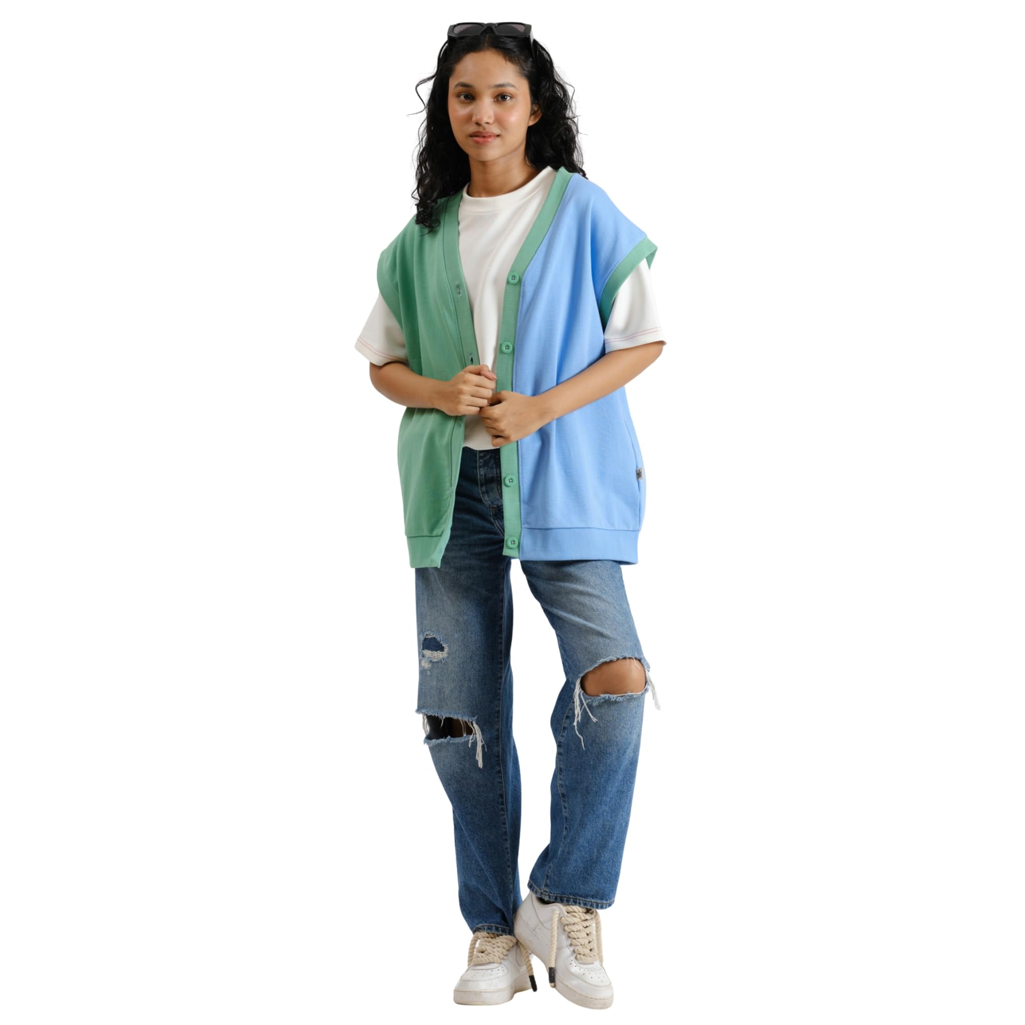malle | Celeste Half-Sleeved Cardigan | Powder Blue-picture-12