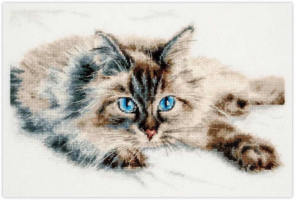 Wizardi Counted Cross-Stitch Kit Fuzzy Happiness 260-170 Magic Needle