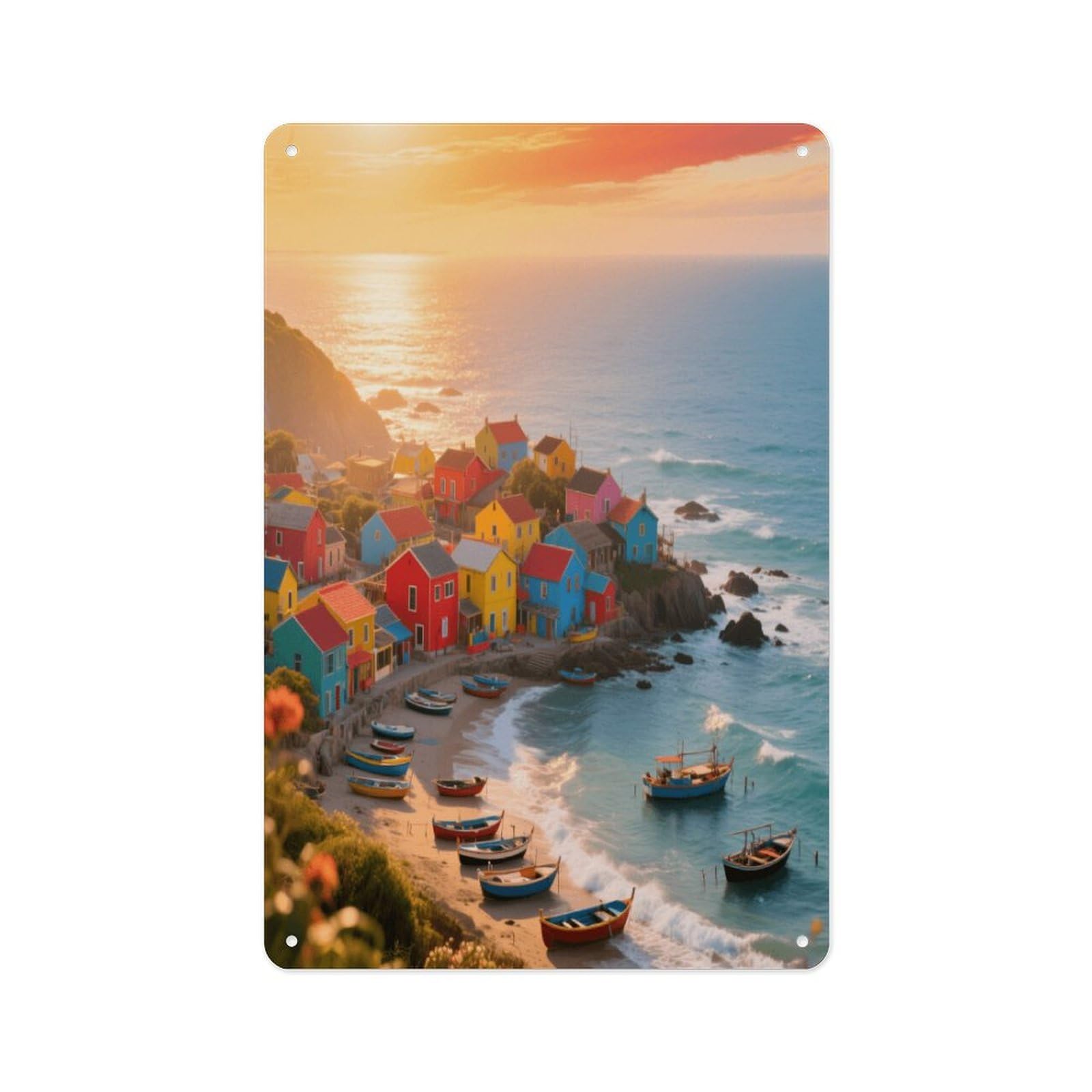 Fekiloot Style Islands Morning Light Wall Decor Metal Signs Tin Signs Poster