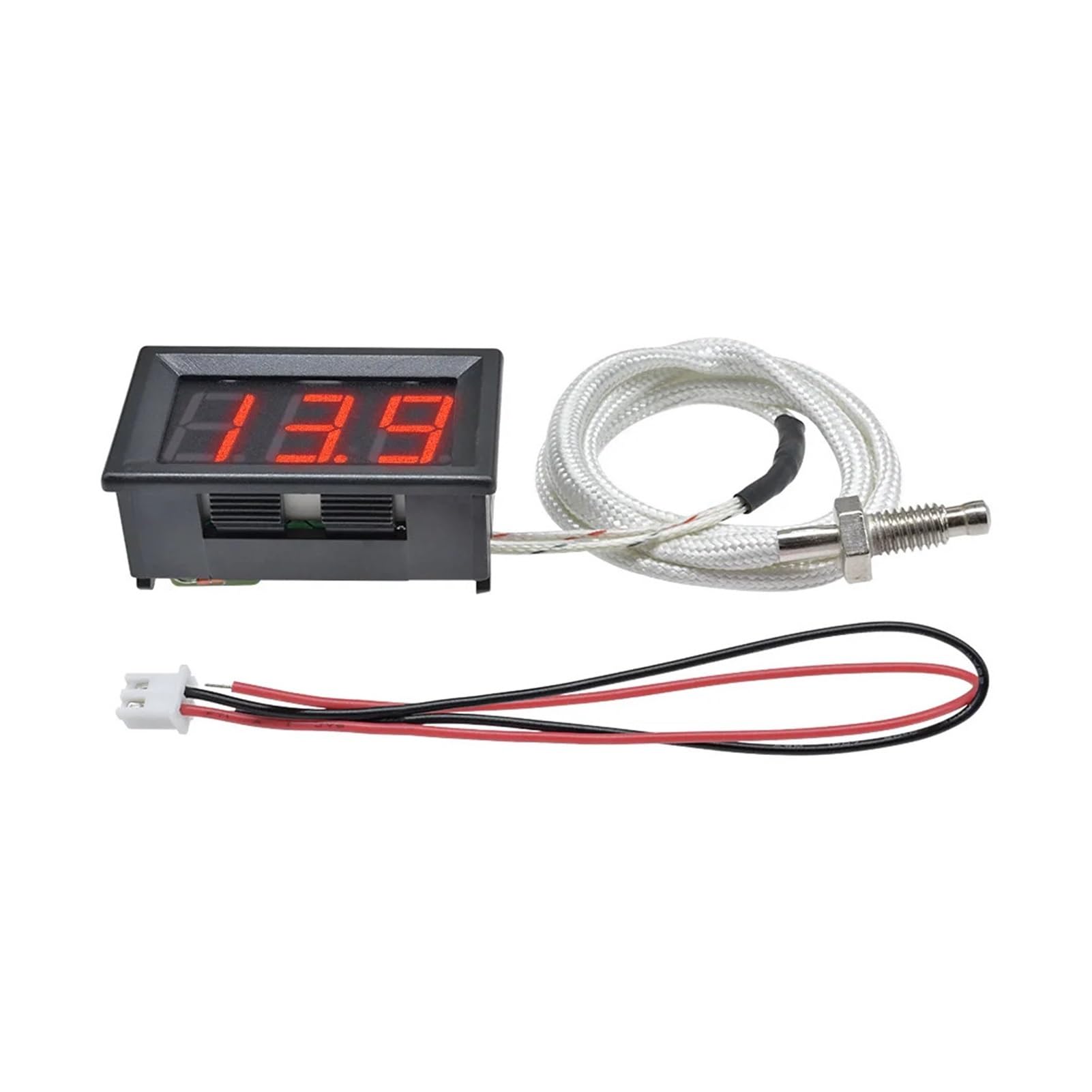 XH-B310 LED Thermometer, 12V K-Type M6-30 to 800°C | K-type M6 threaded thermocouple meter. Range -30 to 800°C. LED display red/blue/green.(Green)