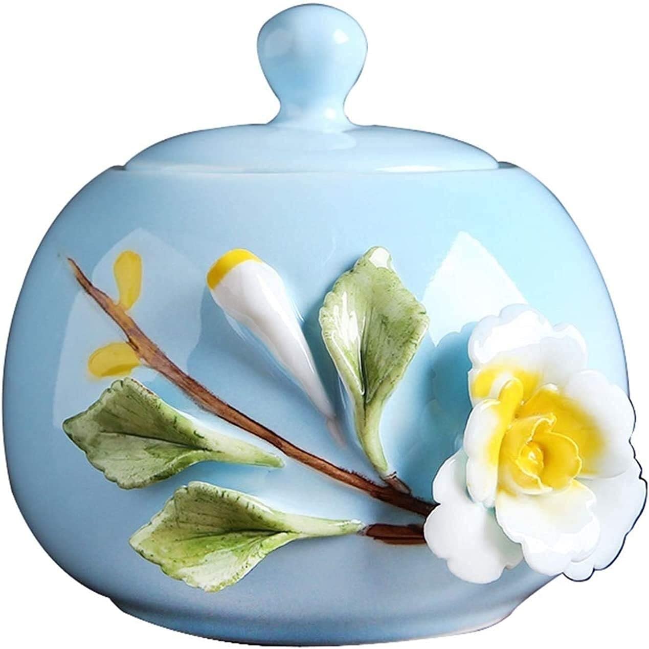 Urne per cremazione di ceneri Urna per ceneri umane per adulti in ceramica funebre madre urna ceneri (blu cielo)