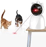 Rechargeable Motion Activated Cat Laser Toy Automatic,Interactive Cat Toys for Indoor Kitten/Dogs/Puppy,Fast and Slow Mode,1200 mAh Battery,Adjustable Circling Ranges (Fixed)
