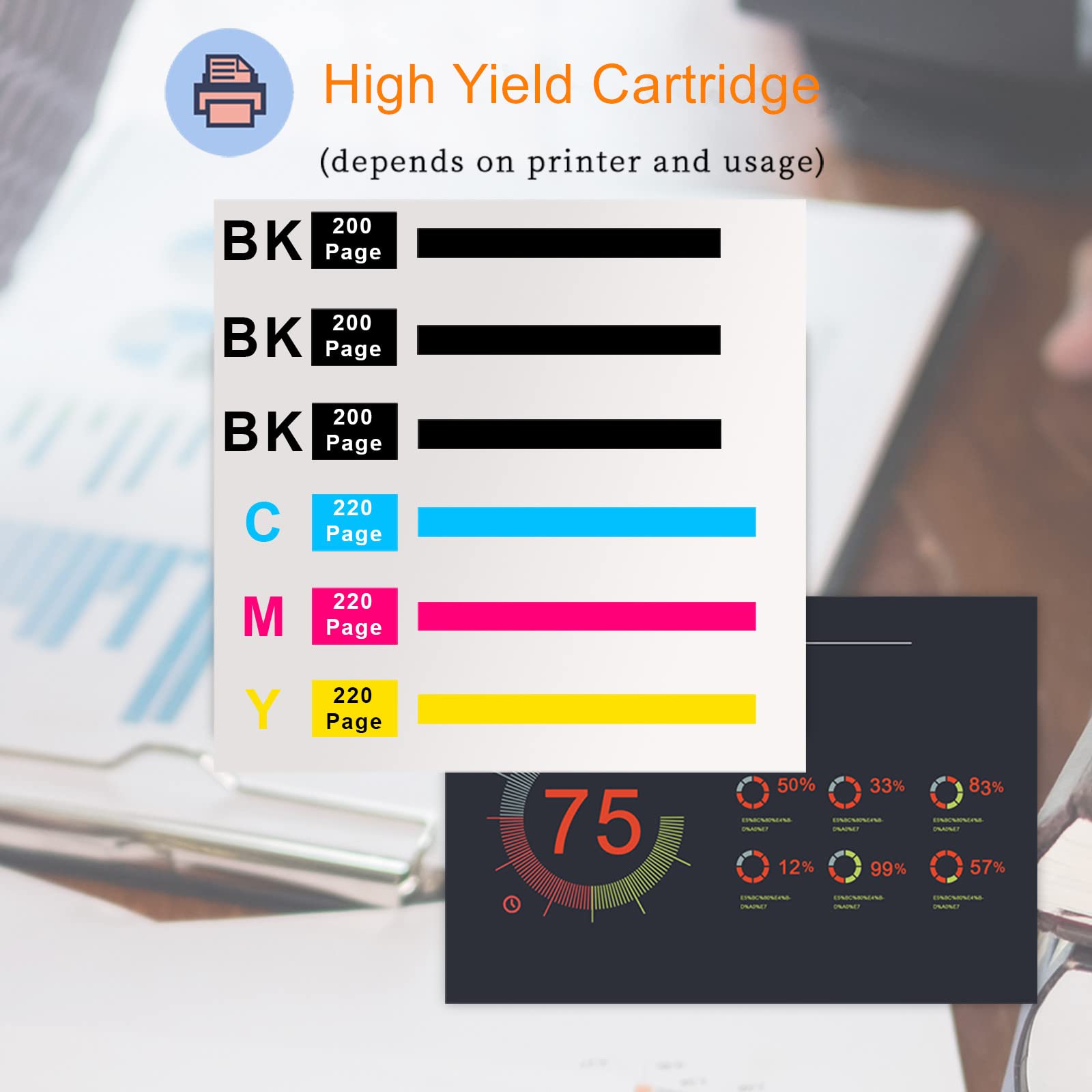 Run Star Remanufactured for 124 Ink Cartridge Replacement for Epson 124 T124 Work for NX125 Stylus NX127 NX130 Stylus NX230 NX330 Stylus NX420 NX430 Workforce 320 323 325 435 Printer(3BK/C/M/Y,6 Pack)
