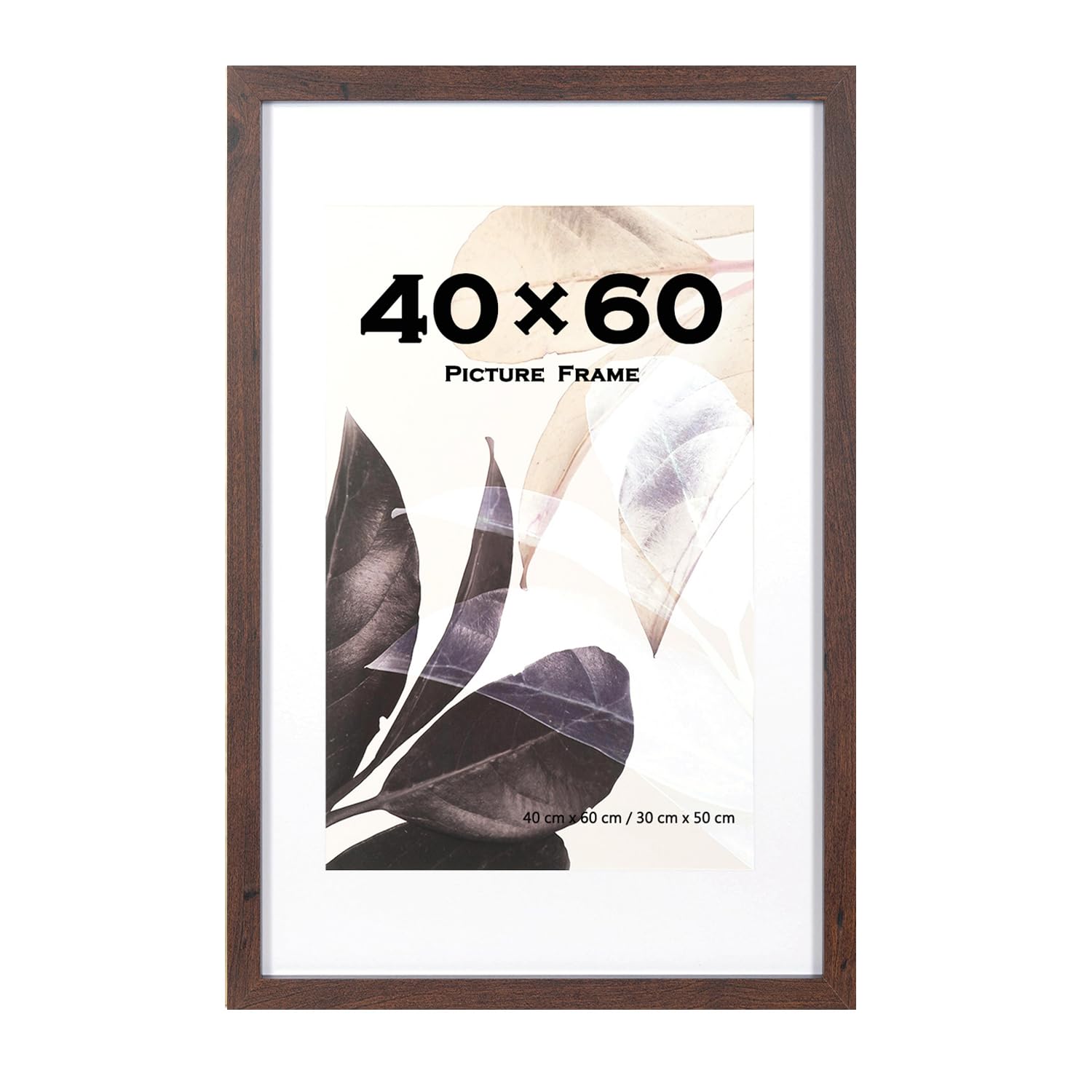 Scholar Tree 60x40cm Picture Frame Walnut with Mounts for 30x50cm, 40x60 Frame Wall Mountable