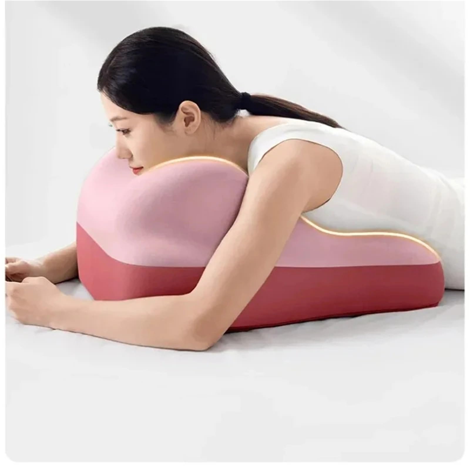 Cuscino ergonomico per adulti per coppie, aiuta a sollevare fianchi, addome, auto, colore rosa