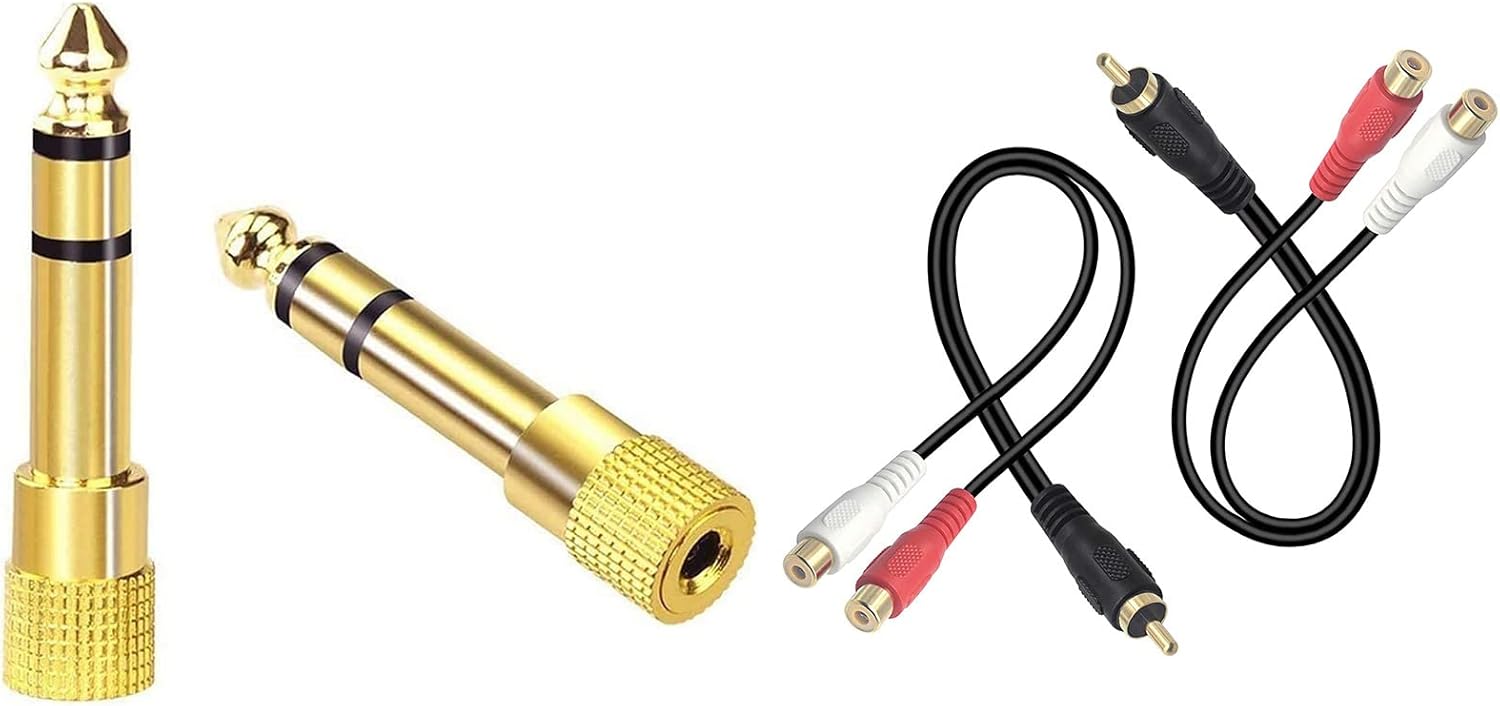 VCE 2 Pack 3.5mm Female to 1/4 Male Adapter Bundle with 2