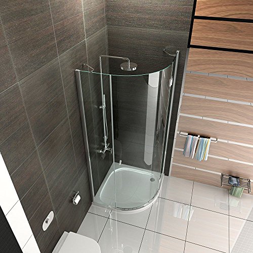 DE ROTONDO CLEAR KWARTCIRKEL DOUCHECABINE 90X90X200 MET ANTIKALK | ECHT GLAS, EASYCLEAN DOUCHEWAND VAN GEHARD VEILIGHEIDSGLAS ESG | DOUCHEWAND ROND