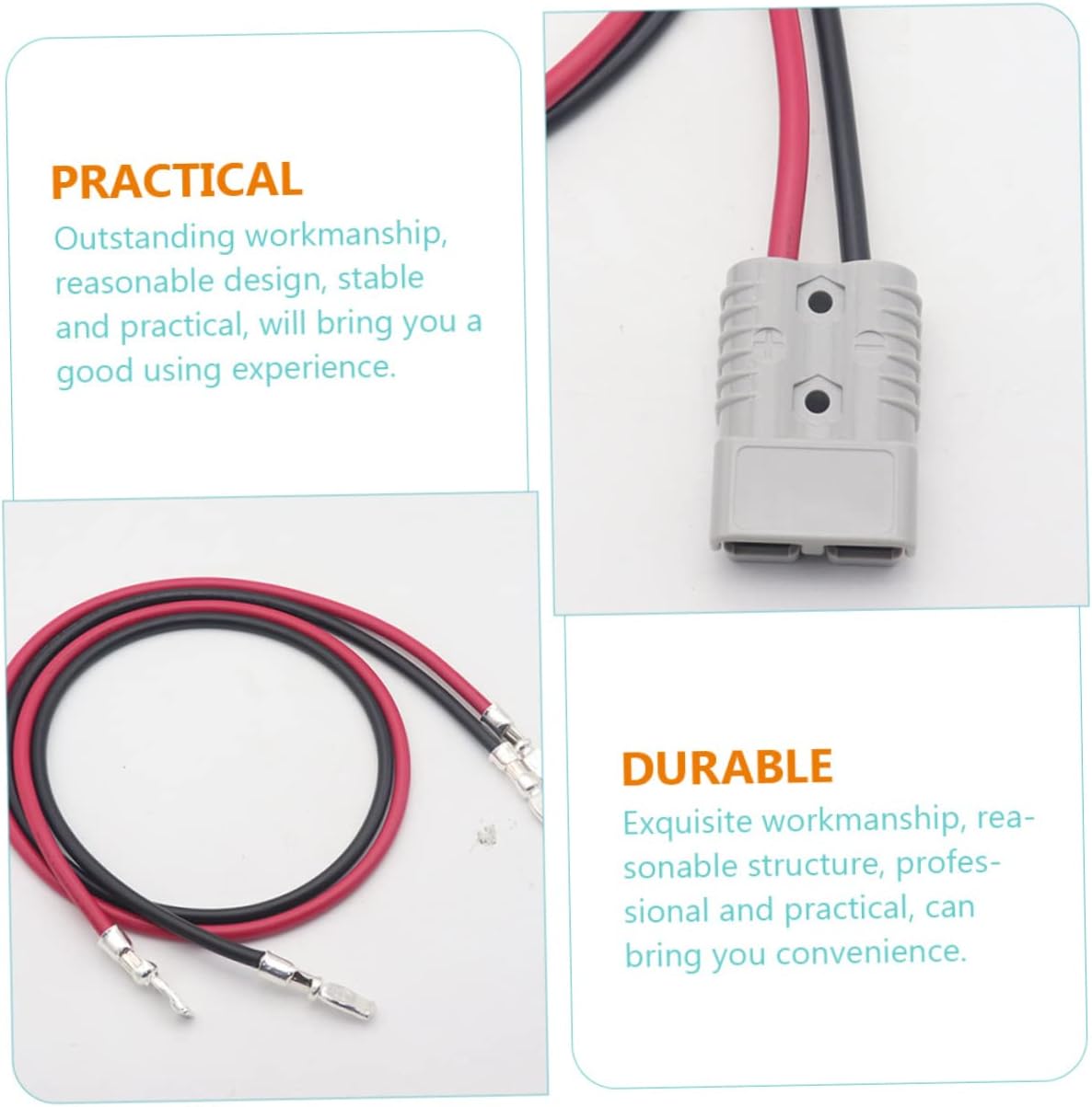175a 600v Connector Cable 6awg Car Battery Wire Extender Cable for Motor Tractor