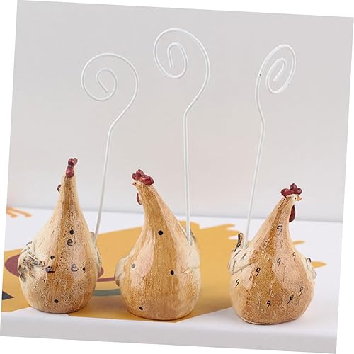 Miniatura 4 de Lurrose Soporte de escritorio para tarjetas de visita de pollo, soporte de escritorio rústico para decoración de mesa, titular de la tarjeta de