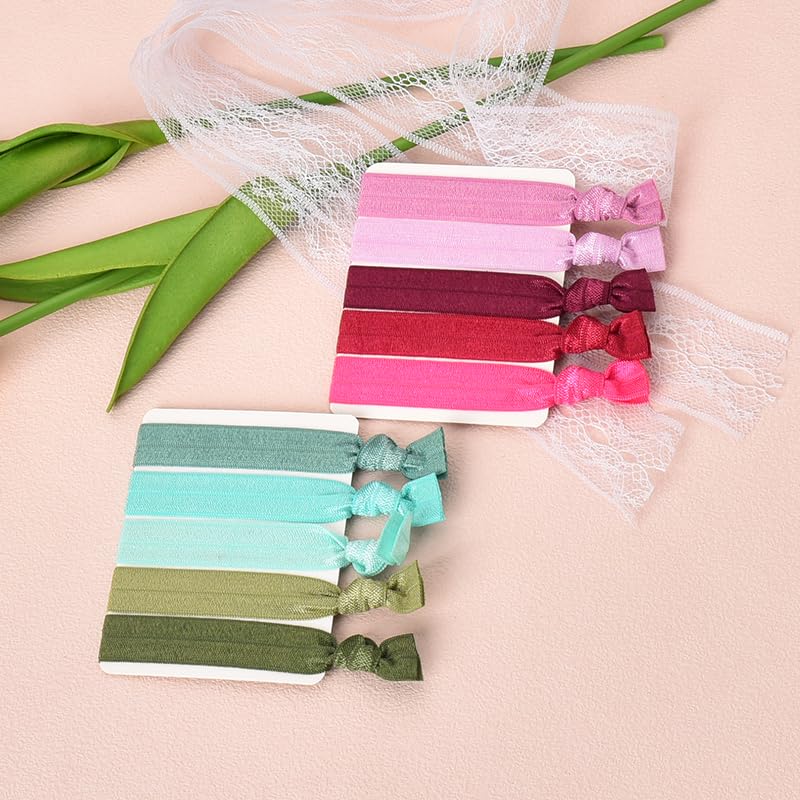 Sisadodo Knotted Hair Ties for Women, 10PCS Coloured Elastic Hair Ties for Girls & Teens, No Crease, Non-Slip - Image 2