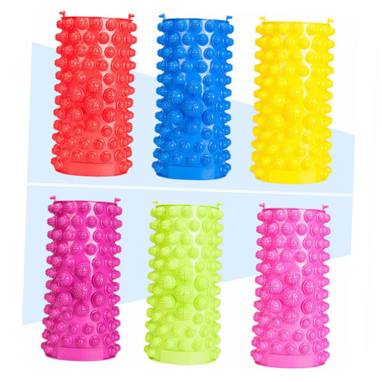 KOMBIUDA Foot Reflexology Mat Set 6 Colorful Massage Pad Pellet Design Pressure Points for Heel Arch Pad Toes