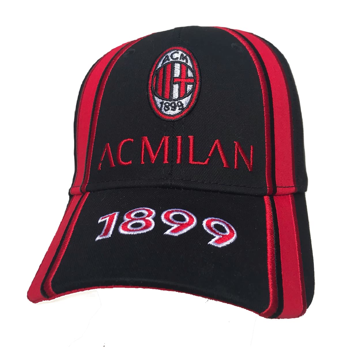 Cappello Milan Ufficiale Berretto Cappellino con Visiera Nero 1899 CAPMINE1899
