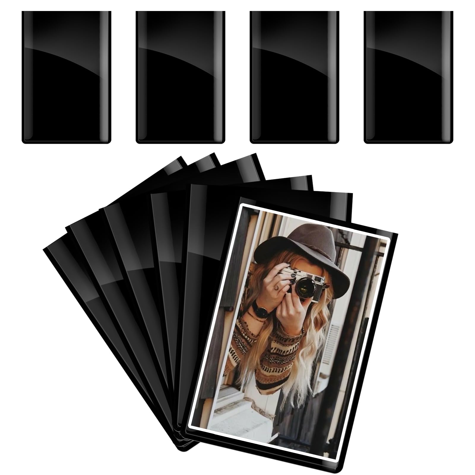 10 Pack Magnetic Photo Frames, 9.3 X 6.3cm Black Personalised Mini Picture Magnets for 2 * 3 Inch Picture with Clear Protection Film for Fujifilm Instax Mini LiPlay 12 11 9 8 99 70 50 40 SE EVO