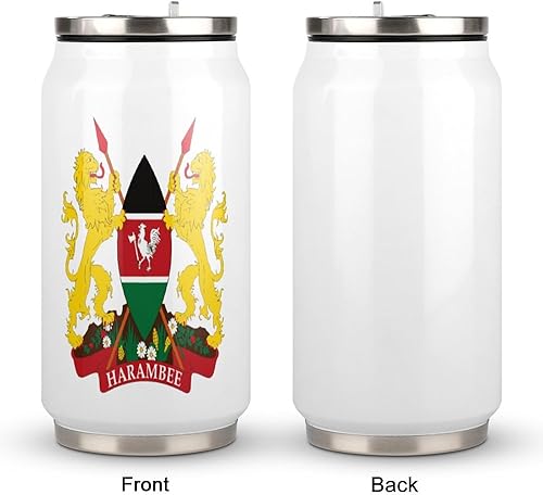 Miniatura 7 de Kenya - Taza de café helado con tapa y pajita, vaso de acero inoxidable, taza de viaje aislada