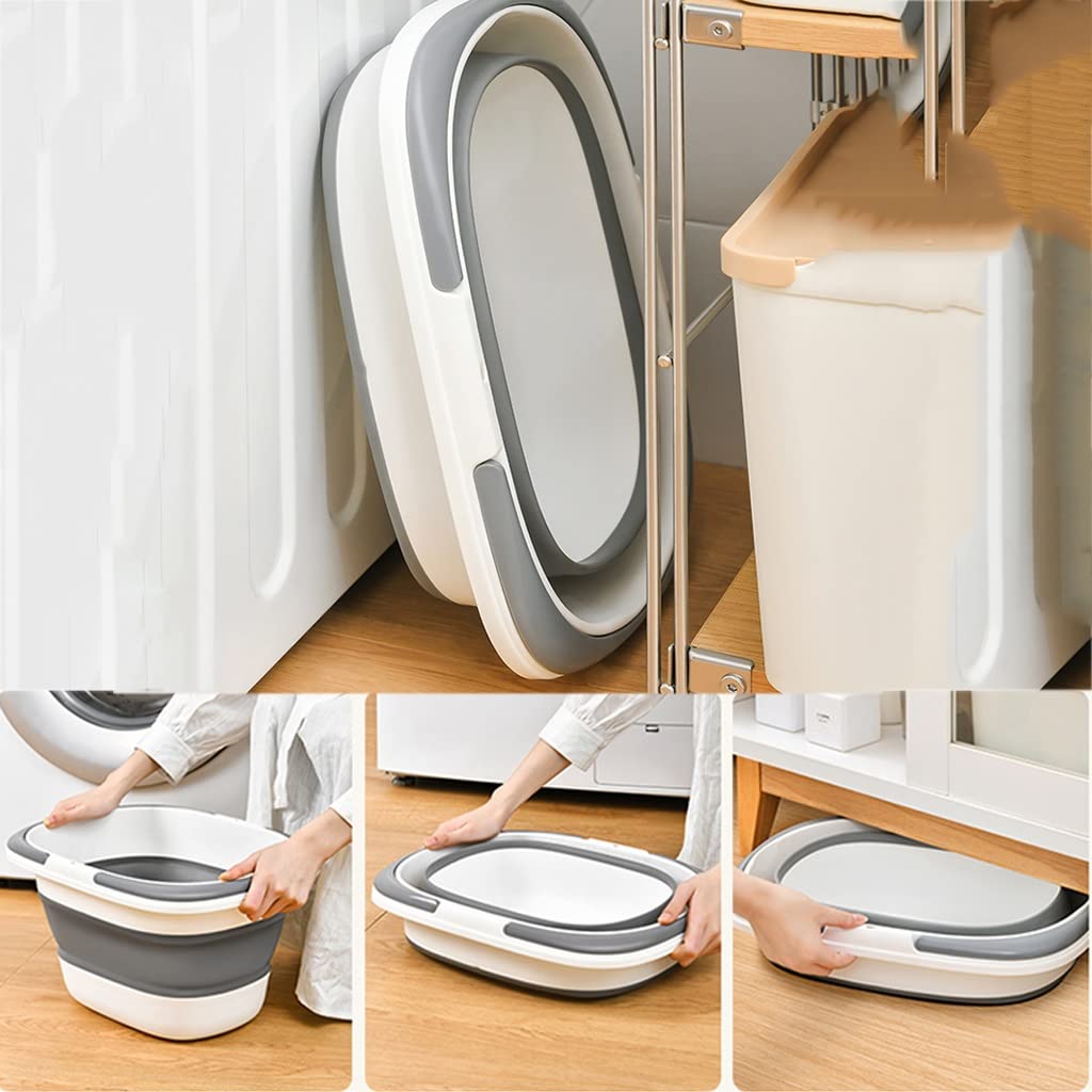 Opvouwbare Emmer 10L Opvouwbare Waskom Draagbare Camping Picknick Manden Opvouwbare Wasmand met Handvat voor Afwassen Wandelen Badkamer Slaapkamer Opslag Camping Accessoires