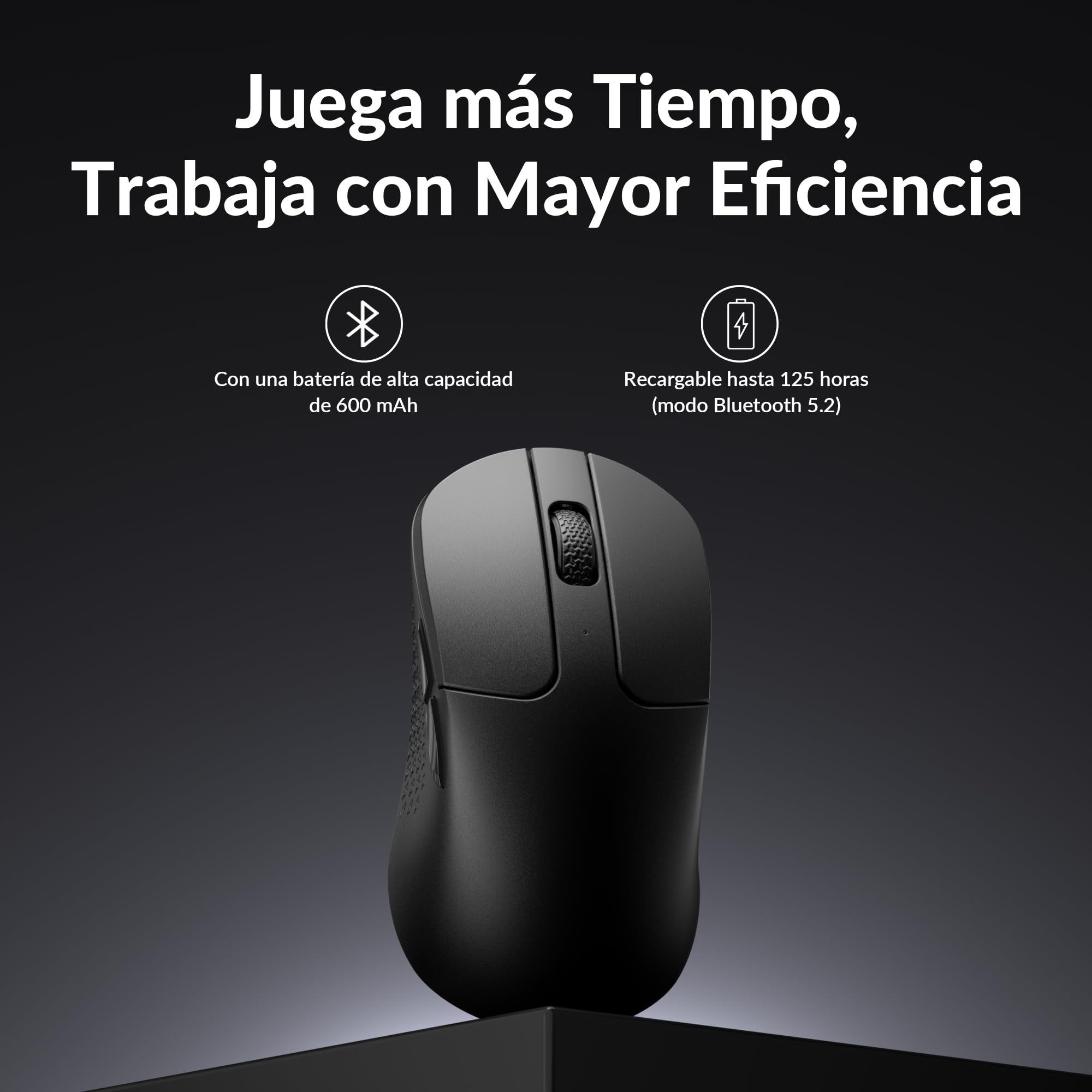Keychron M3 Mini Ratón Inalámbrico Programable, 2,4 GHz/Bluetooth 5.2 / Cable, Sensor PixArt 3311, 12.000 dpi, hasta 125 Horas de batería, Ligero y ergonómico, para Windows, Mac y Linux – Negro