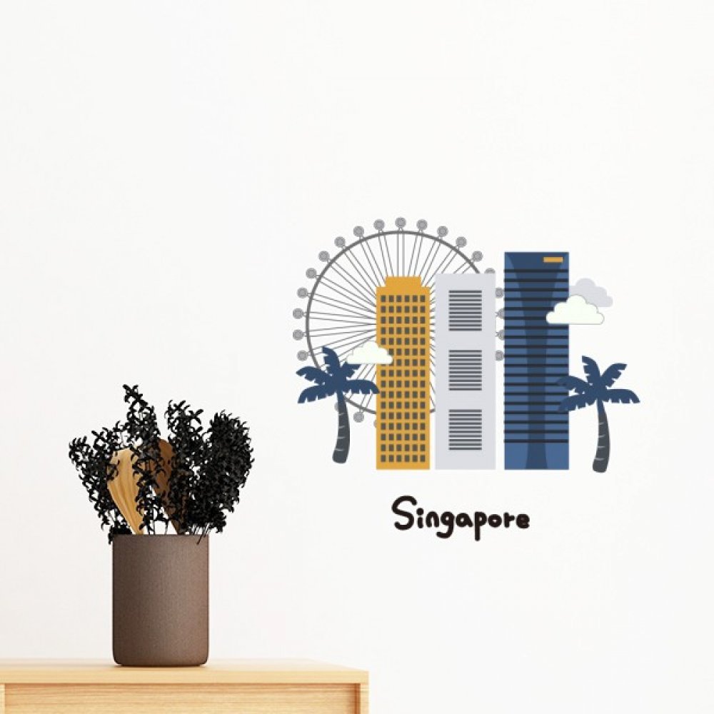Sticker mural Singapore Flyer 40cm papier peint amovible pour art mural DIY