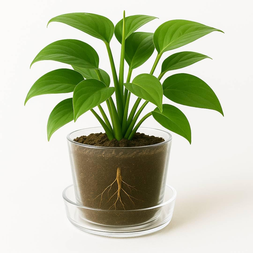 Elegante maceta de cristal transparente con agujeros de drenaje y bandeja, macetas decorativas modernas para plantas de interior, maceta de vidrio para el hogar, oficina, suculentas y plantas de
