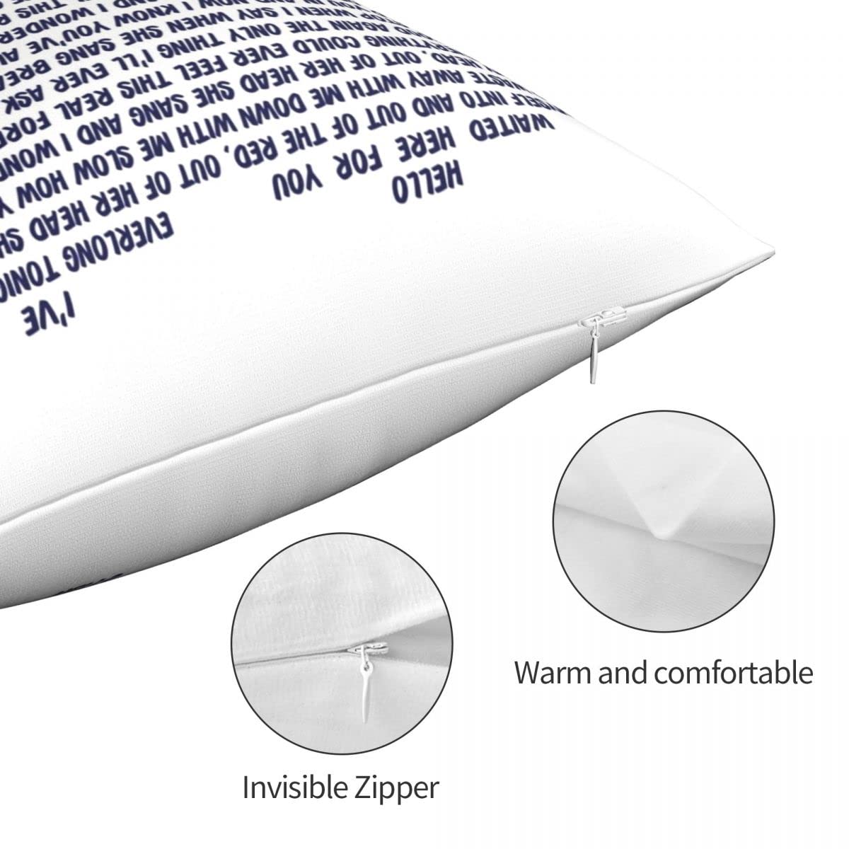 Funda de Almohada Cuadrada Poliéster Lino Terciopelo Estampado con Cremallera Decoración Funda de Almohada Funda de cojín para habitación 18quot; -como se Muestra, 60x60cm Terciopelo