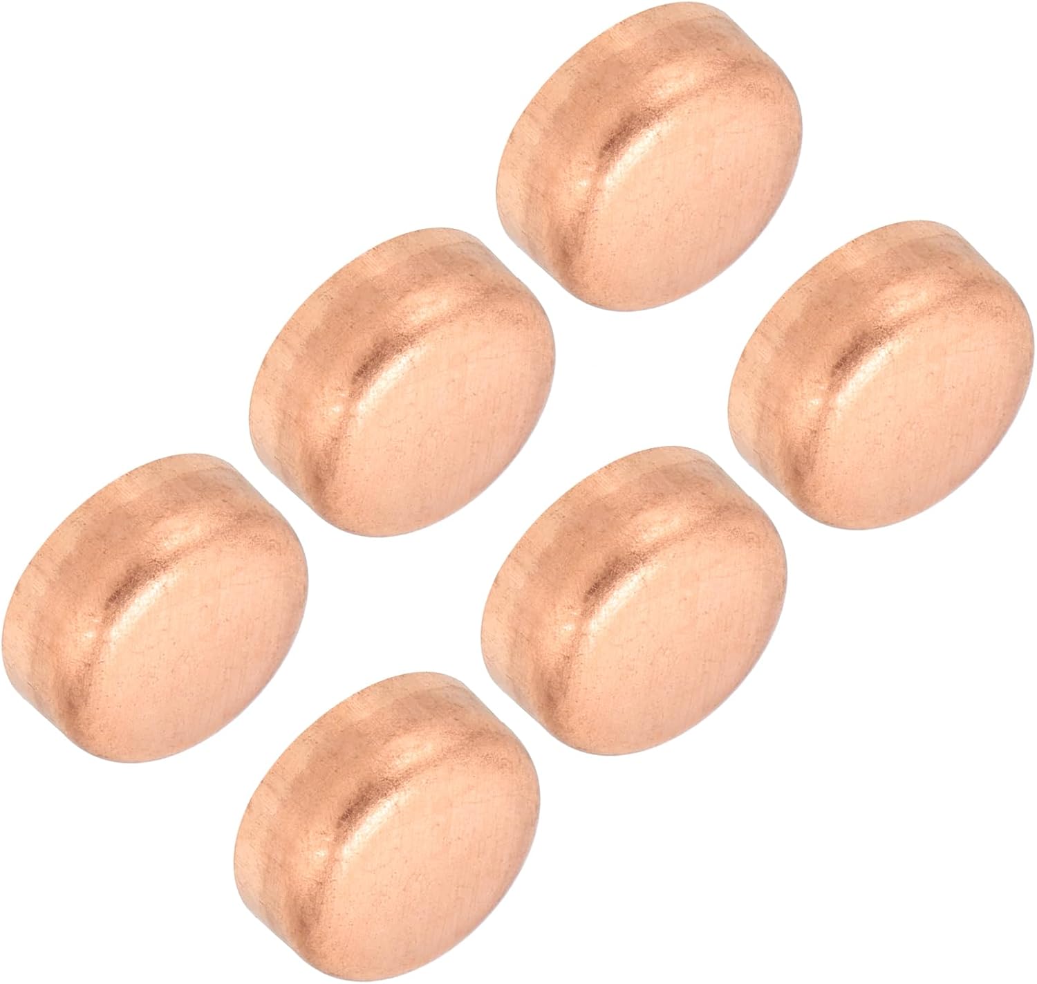 PATIKIL 3/8 Inch ID Copper Pipe End Cap, 6 Pack Copper Fitting Cap Sweat Plug Solder Connection for Plumbing HVAC Air Conditioner