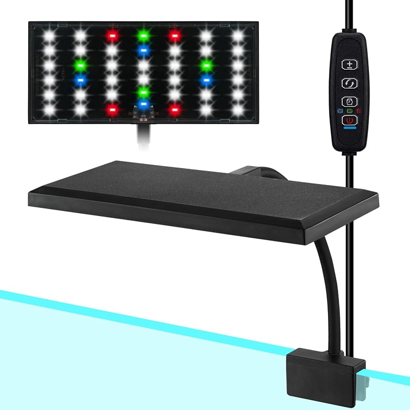 Luminária LED para Aquário com Timer e Dimmer DOMICA DM-USBLIGHT+T02, 42 LEDs, 6 W, Preto