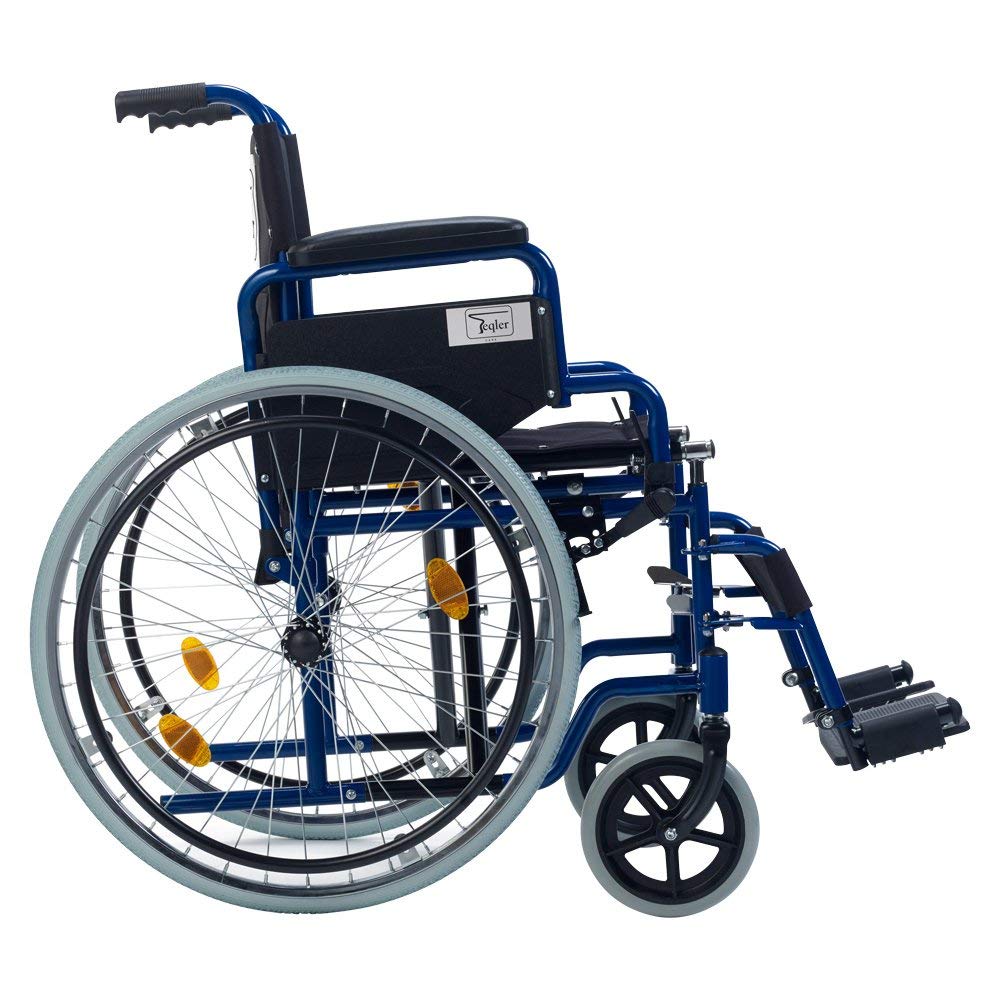 Faltbarer Rollstuhl/Ativrollstuhl Teqler, Sitzbreite: 46 cm, Armlehnen und Fußstützen einklappbar