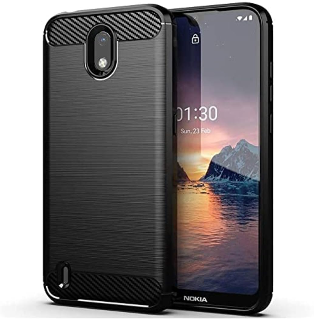 Dashmesh Shopping Shockproof Back Case Cover for Nokia C01 Plus (Carbon Fiber Brushed | Rubber | Black) (B0BQ483X35) Amazon Price History, Amazon Price Tracker