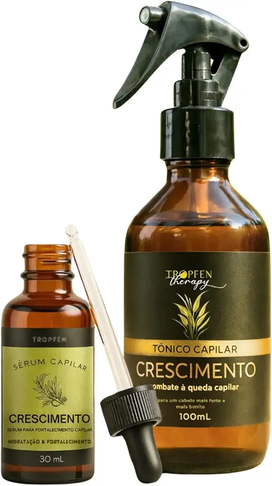 Kit Tropfen Terapia Capilar Tônico Poderoso Crescimento + Sérum Antiqueda, Combate Queda, Estimula Crescimento, com Lavanda e Alecrim