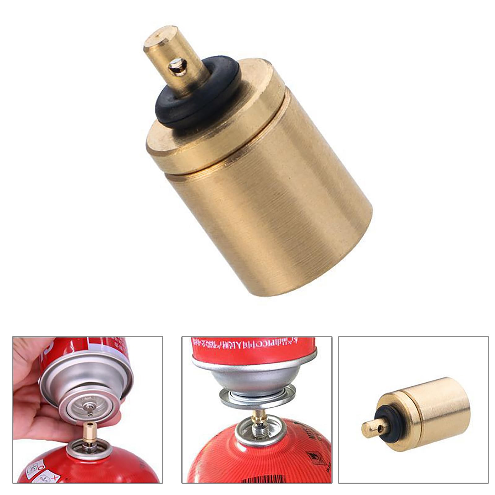 5 Pcs Camping Canister Adapter Portable Brass Refill Adapter Outdoor Hiking Butanes Canister Inflation Tool