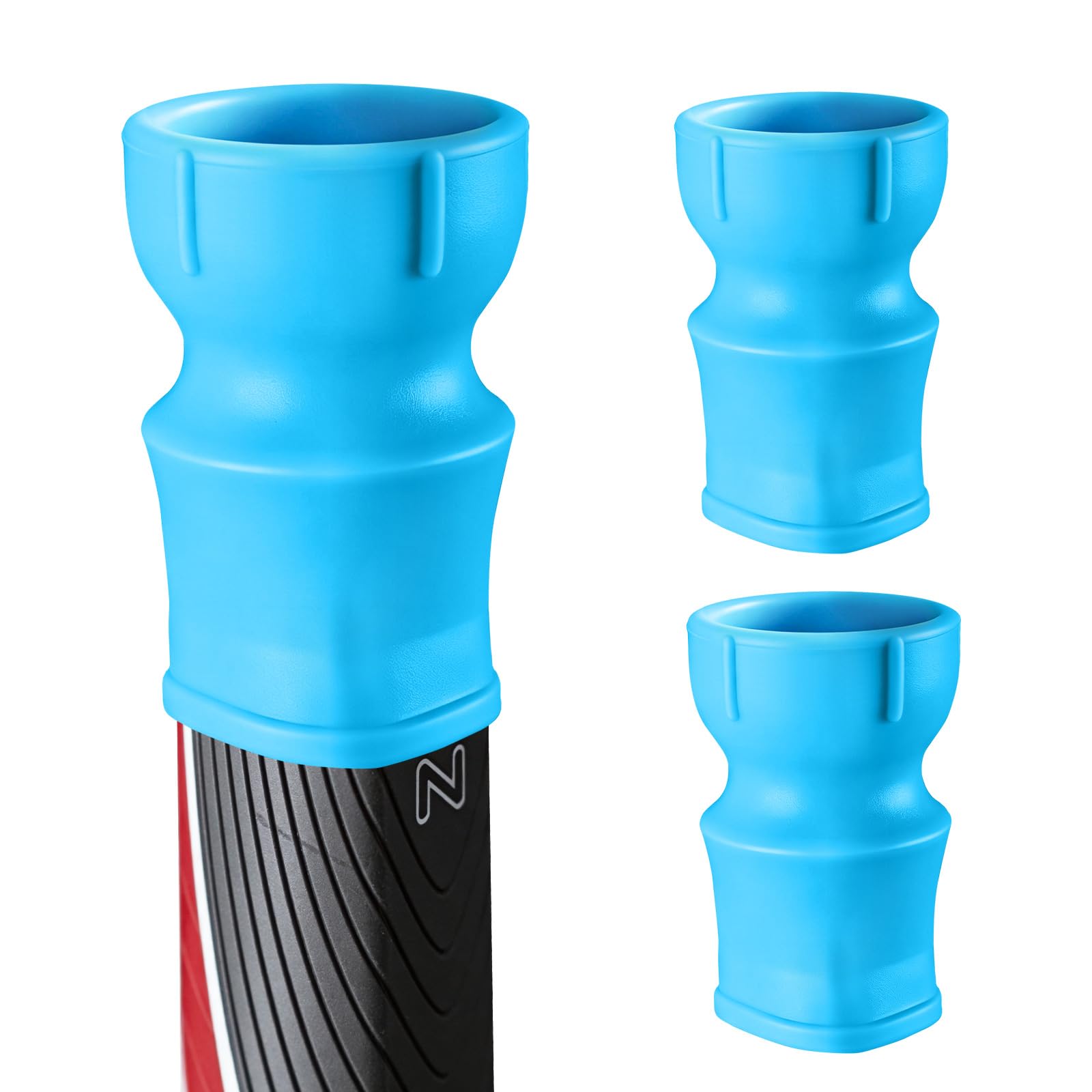 FINGER TEN Silicone Golf Ball Retriever for Putter Handle 2 Pack, Suction Cup Golf Ball Picker Upper for Super Stroke Putter Grip, Premium Golf Accessories in Black Red Orange Blue (Blue) โ image 1