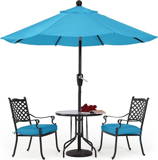 ABCCANOPY 2.7M Parasol Patio Umbrella Table Market Umbrella with Push Button Tilt for Garden, Deck, Backyard and Pool, 8 Ribs 13+Colors