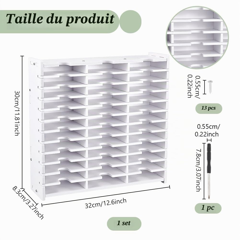 UNICRAFTALE Support de Rangement pour Tampons Encreurs 36 grille Boîte de Rangement pour Tampons Encreur Support Organisateur Tampon Encreur de Bureau Organisateur de Rangement Support Mural Empilable
