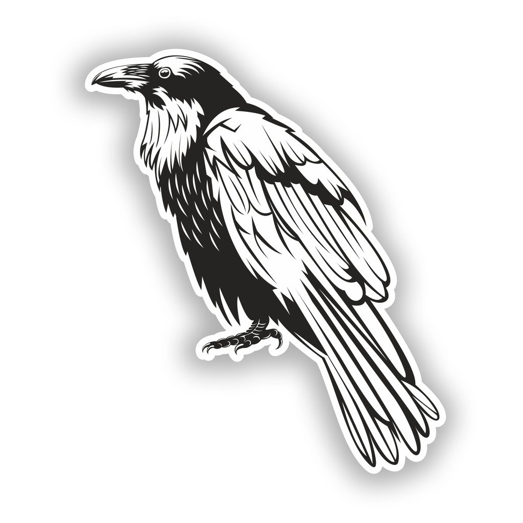 Destinationvinyl Multi 2 X 10Cm/100Mm Crow Vinyl Stickers Travel Luggage #10563