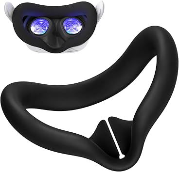 1 PCS Silicone Face Cover Fits Meta Quest 3S, Facial Pad for Quest 3S Accessories, Facial Interface Sweatproof VR Face Pad for Enhanced Comfort and Immersive Virtual Reality Experience