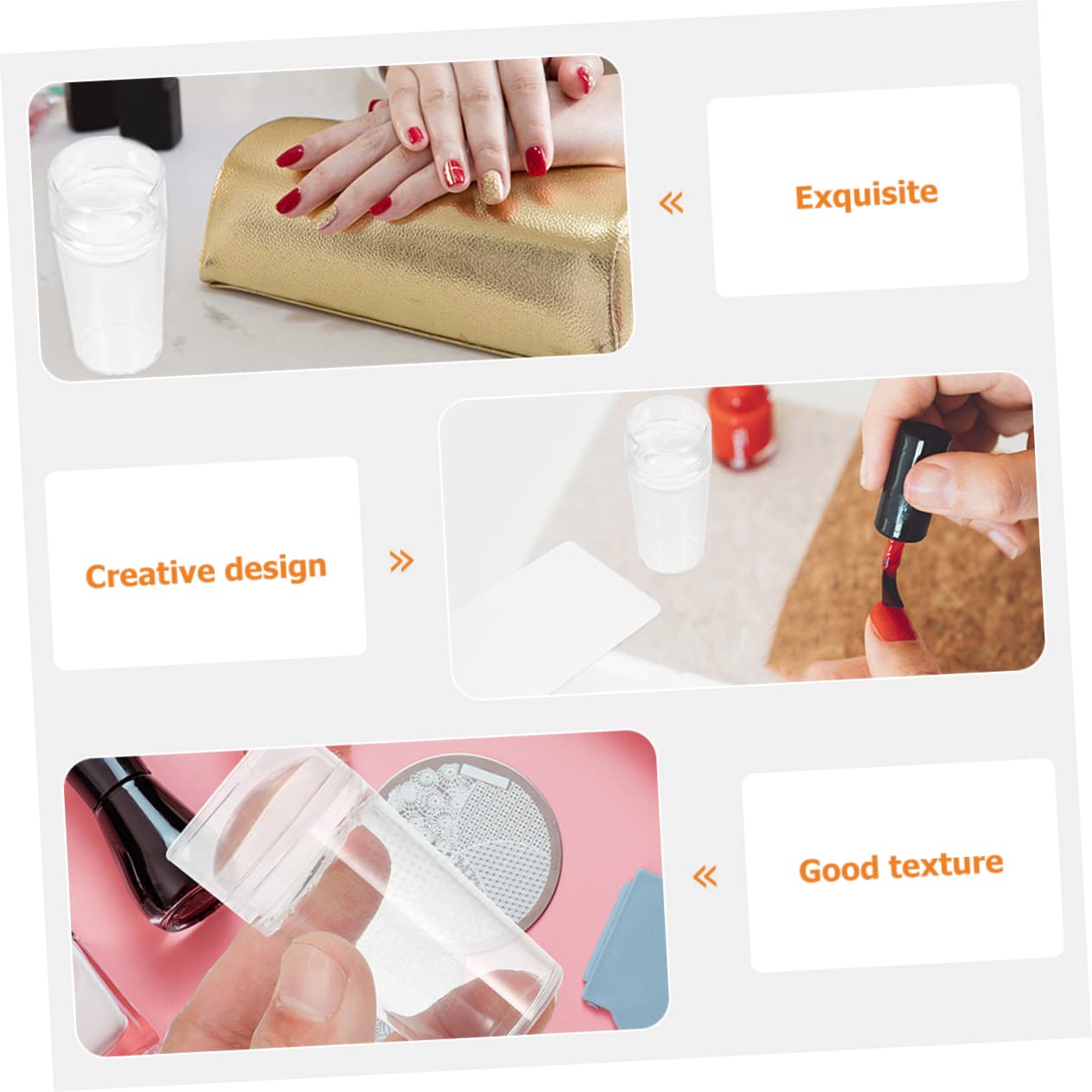 Healvian 10 Juegos Sello De Uñas Sello De Punta Francesa Tableros De Recortes De Manicura Implementos De Uñas Herramientas De Decoración Francés Productos De Belleza Clavo Silicona